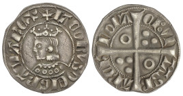 MEDIEVAL COINS: CATALONIA-KINGDOM OF ARAGON
Croat. JAUME II. BARCELONA. Anv.: IACOBVS DEI GRACIA REX. Busto coronado a izquierda. Vestido sin partici...