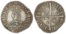 MEDIEVAL COINS: CATALONIA-KINGDOM OF ARAGON
Croat. PERE III. BARCELONA. Anv.: PETRUS DEI GRACIA REX. Efigie coronada a izquierda con bucles. Flor-cru...