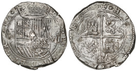 SPANISH MONARCHY: PHILIP II
8 Reales. S/F. SEGOVIA. D. Encapsulada por NGC XF DETAILS, CLEANED (nº 5781046-015). Anv.: Acueducto - Escudo - D encima ...