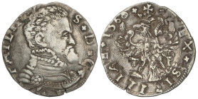 SPANISH MONARCHY: PHILIP II
4 Taris. 1560. MESSINA. T.P. 11,51 grs. AR. MIR 317/5; Vti-176. MBC/MBC+.