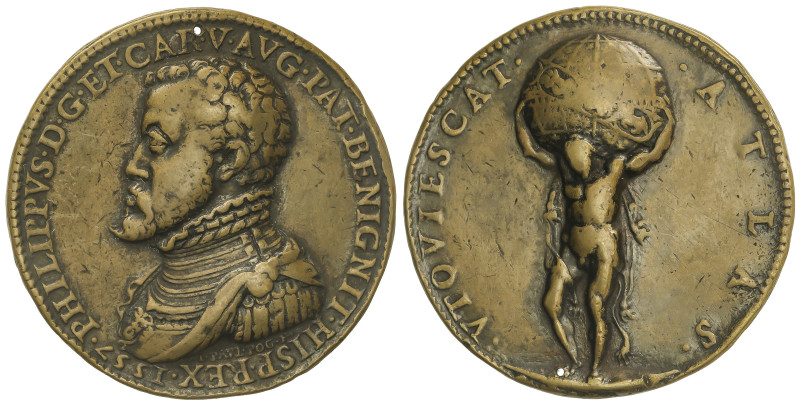 SPANISH MONARCHY: PHILIP II
Medalla Proclamación. 1557. BRUSELAS. Rev.: VT, QVI...