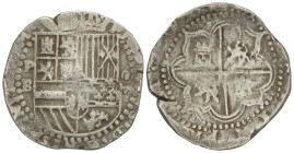 SPANISH MONARCHY: PHILIP III
8 Reales. S/F. POTOSI. B. Anv.: P / B - Escudo - VIII roel encima. 27,63 grs. AC-910. MBC.