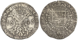 SPANISH MONARCHY: PHILIP IV
1/2 Patagon. 1645. BRUSSEL. 13,82 grs. AR. Vanhoudt-646.BS. MBC+.