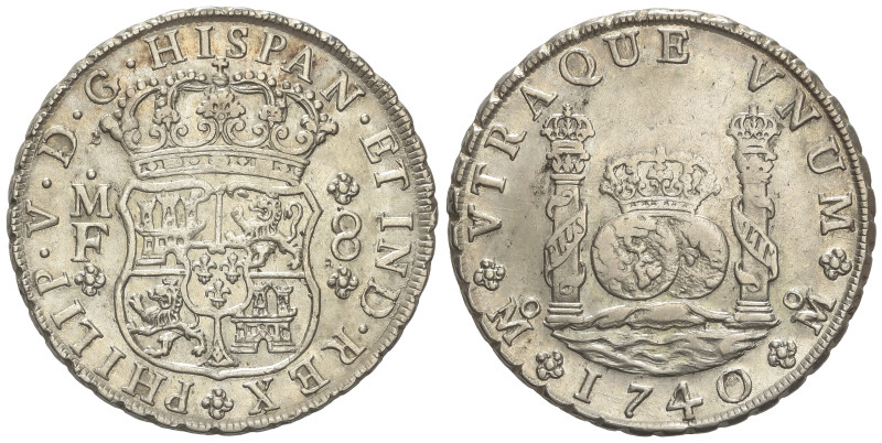 SPANISH MONARCHY: PHILIP V
8 Reales. 1740. MÉXICO. M.F. 26,81 grs. Columnario. ...