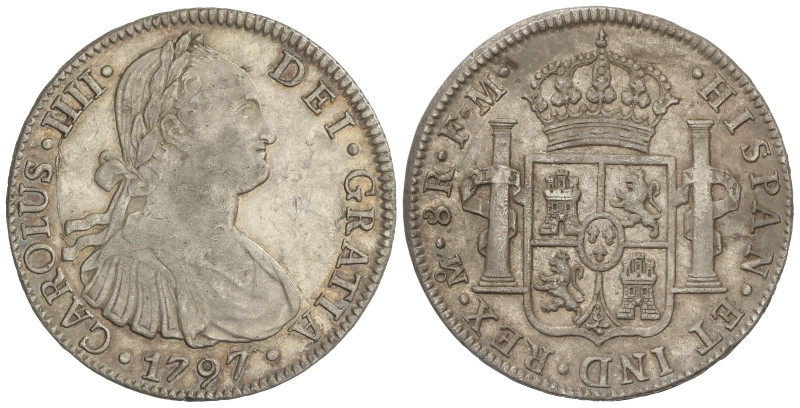 SPANISH MONARCHY: CHARLES IV
8 Reales. 1797. MÉXICO. F.M. 26,85 grs. Pátina. AC...