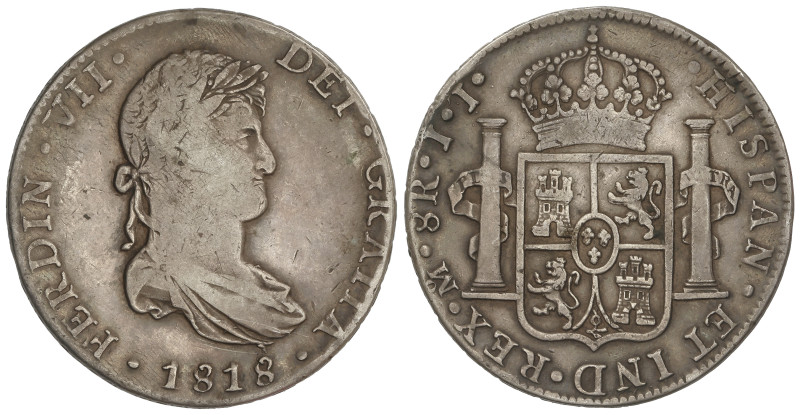 SPANISH MONARCHY: FERDINAND VII
8 Reales. 1818. MÉXICO. J.J. 24,86 grs. Cospel ...