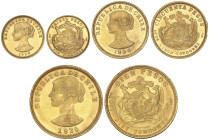 WORLD COINS: CHILE
Serie de 3 monedas de 20, 50 y 100 Pesos. 1926. SANTIAGO. Peso total de 34,57 grs. AU (900). Brillo original. Fr-54, 55, 56; KM-16...