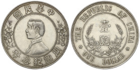 WORLD COINS: CHINA
1 Dollar (Yuan). (1912). SUN YAT-SEN. 26,75 grs. AR. Encapsulada por NGC AU Details Cleaned (n. 6642969-005). MUY ESCASA. KM-Y319....