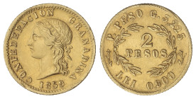 WORLD COINS: COLOMBIA
2 Pesos. 1859-P. 3,22 grs. AU. ESCASA. Fr-92; KM-127. MBC+.