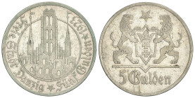 WORLD COINS: DANZIG
5 Gulden. 1923. 24,89 grs. AR. (Pequeños golpecitos). KM-147. MBC+.