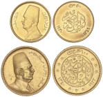 WORLD COINS: EGYPT
Lote 2 monedas 50 y 100 Piastres. 1340 y 1349 d.H. (1922 y 1930 d.C.). FUAD I. 4,24 y 8,47 grs. AU (875). Fr-28, 108; KM-341, 353....