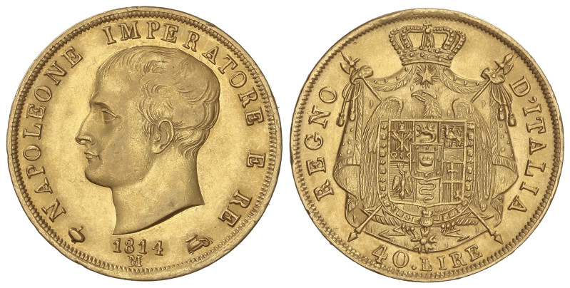 WORLD COINS: ITALIAN STATES
40 Lire. 1814-M. REINO DE NAPOLEÓN. MILANO. 12,84 g...