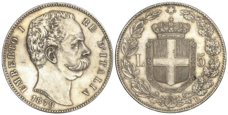 WORLD COINS: ITALY
5 Lire. 1879. UMBERTO I. 24,85 grs. AR. (Limpiada). KM-20. E...