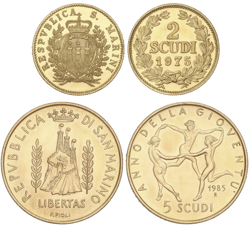 WORLD COINS: SAN MARINO
Lote 2 monedas 2 y 5 Scudi. 1975 y 1985-R. ROMA. 5,99 y...