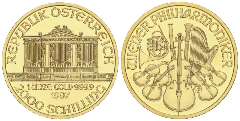 WORLD COINS: AUSTRIA
2.000 Schilling. 1997. 31,06 grs. AU (999). Orquesta Filar...