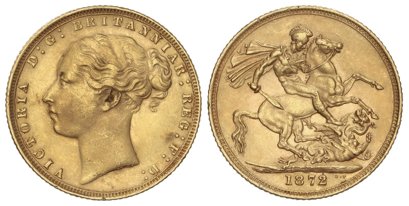 WORLD COINS: GREAT BRITAIN
Sovereign. 1872. VICTORIA. 7,94 grs. AU (917). Fr-38...