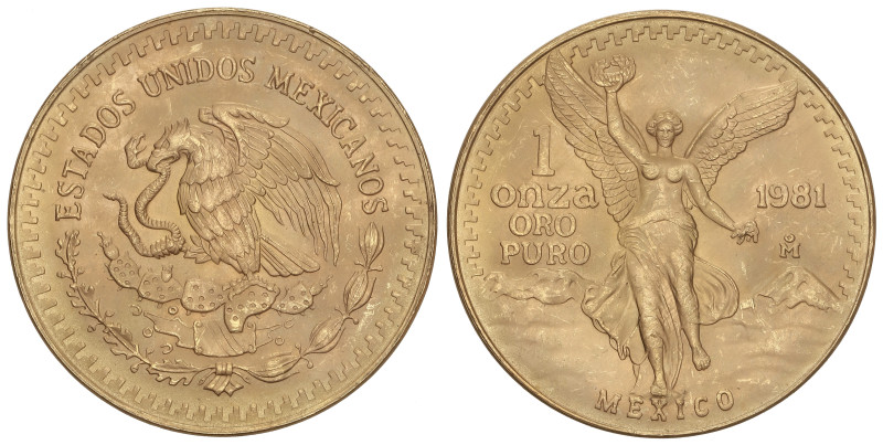 WORLD COINS: MEXICO
1 Onza. 1981-Mo. 34,52 grs. AU (900). Libertad. Fr-178; KM-...