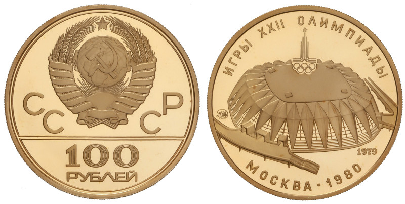 WORLD COINS: RUSSIA
100 Roubles. 1979. MOSCOW. 17,25 grs. AU (900). Olimpiada M...