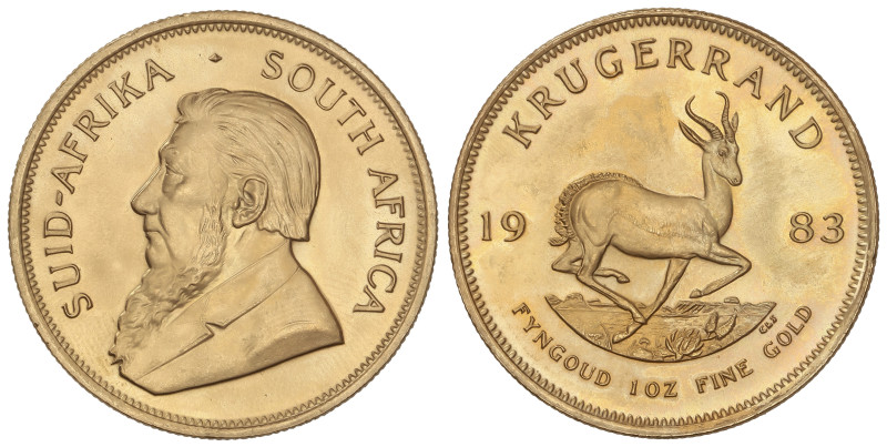 WORLD COINS: SOUTH AFRICA
Krugerrand. 1983. 33,88 grs. AU (917). Fr-B1; KM-73. ...