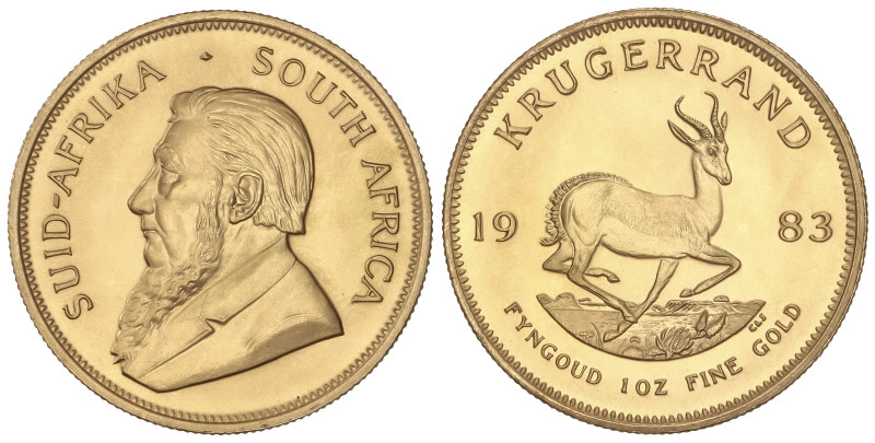 WORLD COINS: SOUTH AFRICA
Krugerrand. 1983. 33,86 grs. AU (917). Fr-B1; KM-73. ...