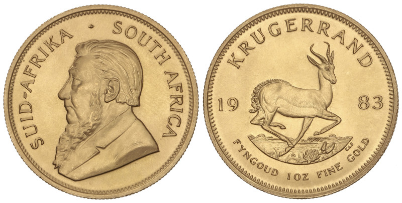 WORLD COINS: SOUTH AFRICA
Krugerrand. 1983. 33,86 grs. AU (917). Fr-B1; KM-73. ...