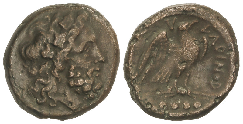 GREEK COINS
Quadrunx. 210-175, a.C. LARINUM. FRENTANI. Anv.: Cabeza laureada de...