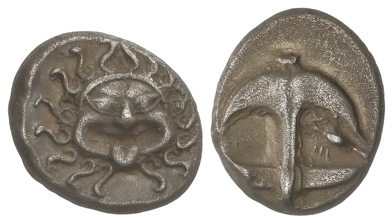 GREEK COINS
Dracma. 450-400 a.C. APOLONIA PONTIKA. TRACIA. Anv.: Cabeza de Gorg...