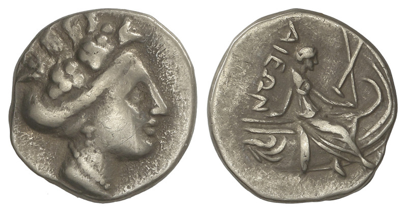 GREEK COINS
Tetróbolo. Siglo III a.C. HISTIAIA. EUBOIA. Anv.: Cabeza de la ninf...