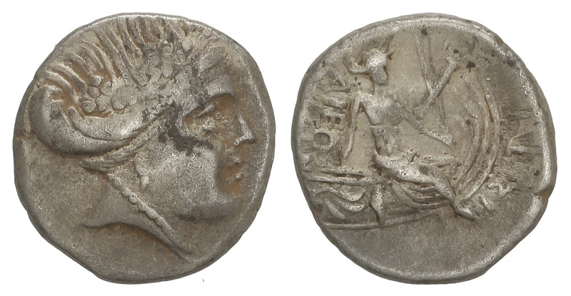 GREEK COINS
Tetróbolo. Siglo III a.C. HISTIAIA. EUBOIA. Anv.: Cabeza de la ninf...