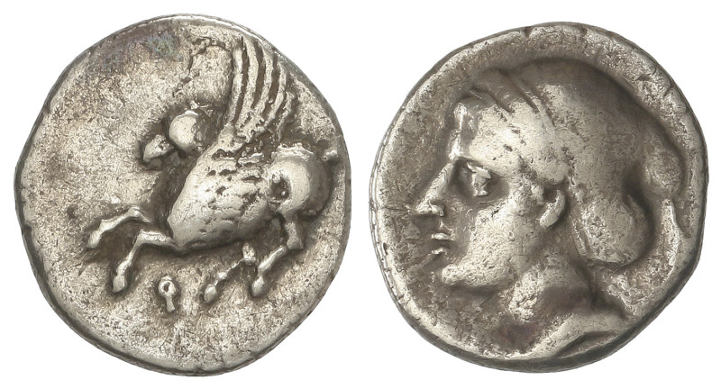 GREEK COINS
Dracma. 350-306 a.C. CORINTO. Anv.: Pegaso volando a izquierda, deb...
