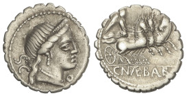 ROMAN COINS: ROMAN REPUBLIC
Denario. 79 a.C. NAEVIA. C. Naevius Balbus. Anv.: Cabeza diademada de Venus a derecha, detrás S. C, delante bajo la barbi...