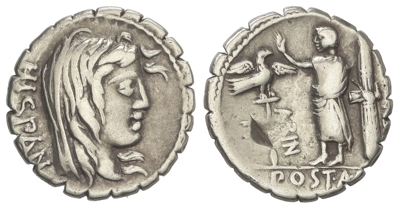 ROMAN COINS: ROMAN REPUBLIC
Denario. 81 a.C. POSTUMIA. A. Postumius A. f. Sp. n...