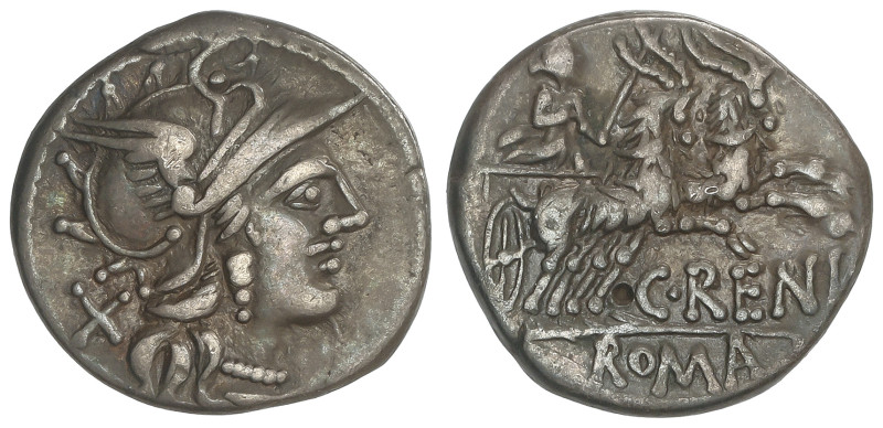 ROMAN COINS: ROMAN REPUBLIC
Denario. 138 a.C. RENIA. C. Renius. Anv.: Cabeza de...