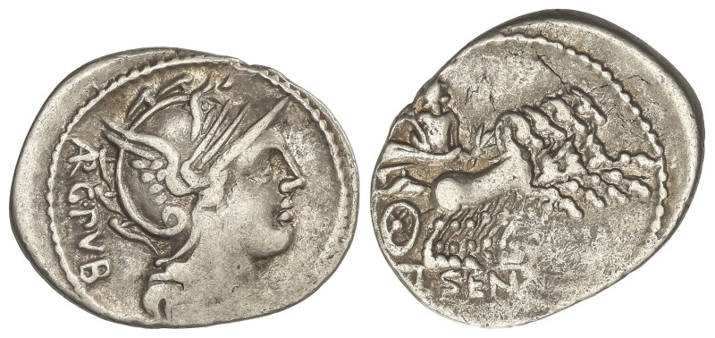 ROMAN COINS: ROMAN REPUBLIC
Denario. 101 a.C. SENTIA. Lucius Sentius C.f. Anv.:...