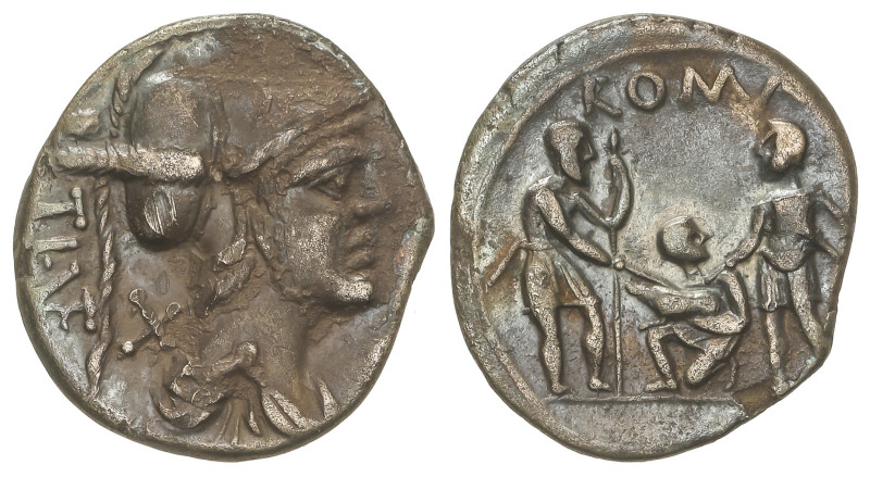 ROMAN COINS: ROMAN REPUBLIC
Denario. 137 a.C. VETURIA. Ti. Veturius. Anv.: Cabe...