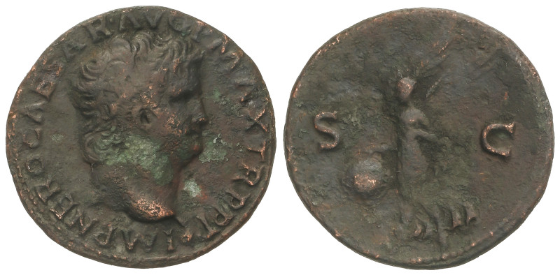 ROMAN COINS: ROMAN EMPIRE
As. 66 d.C. NERÓN. Anv.: IMP. NERO CAESAR AVG. P. MAX...