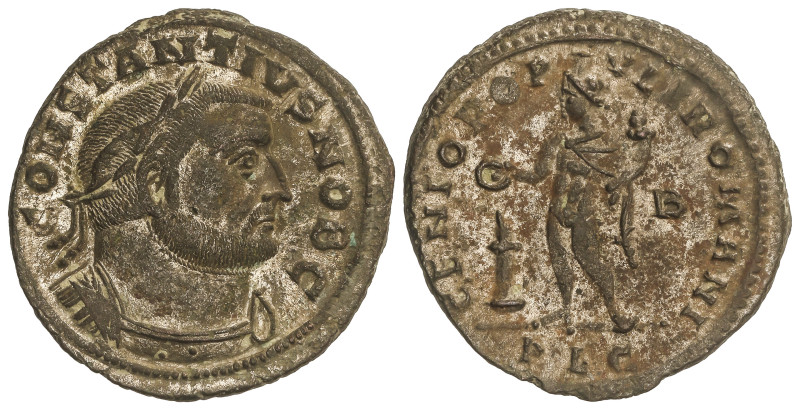 ROMAN COINS: ROMAN EMPIRE
Follis. 301-303 d.C. CONSTANCIO CLORO. LUGDUNUM. Rev....