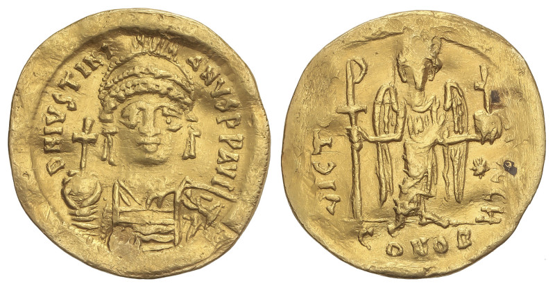 BYZANTINE COINS
Sólido. JUSTINIANO I (527-565 d.C). CONSTANTINOPLA. Anv.: d. N....