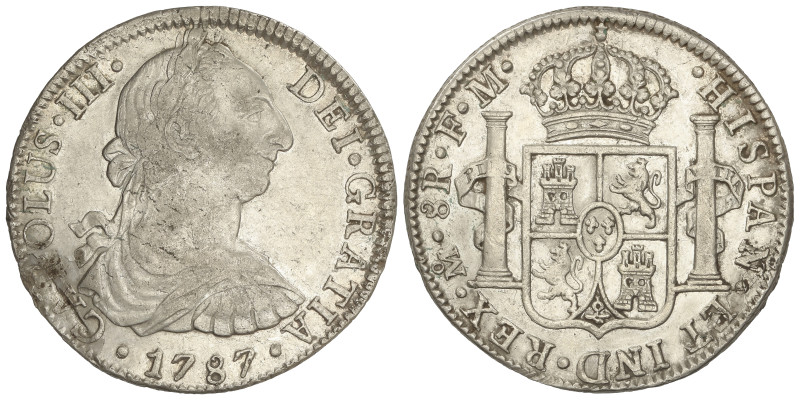 SPANISH MONARCHY: CHARLES III
8 Reales. 1787. MÉXICO. F.M. 26,66 grs. (Hoja sal...