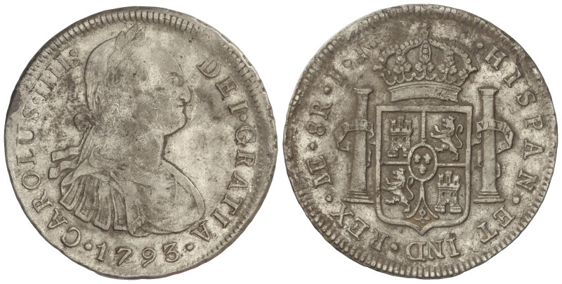 SPANISH MONARCHY: CHARLES IV
8 Reales. 1793. LIMA. I.J. 26,97 grs. (Manchitas)....