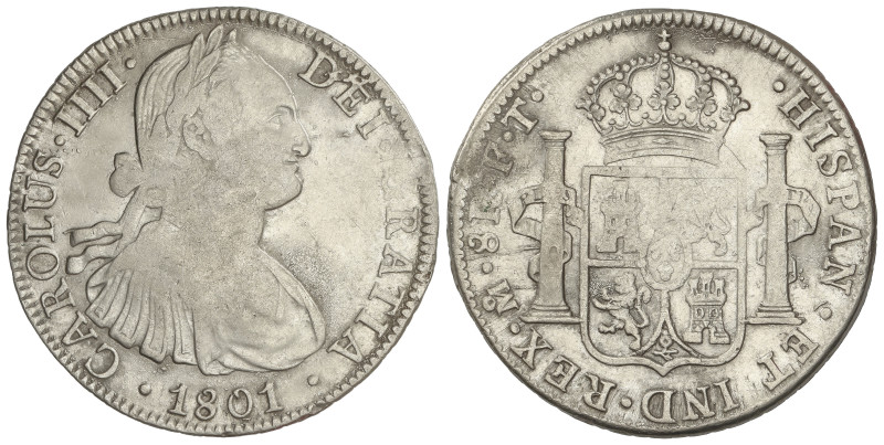 SPANISH MONARCHY: CHARLES IV
8 Reales. 1801. MÉXICO. F.T. 26,84 grs. Acuñación ...