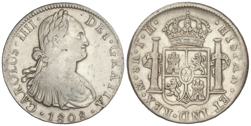 SPANISH MONARCHY: CHARLES IV
8 Reales. 1808/7. MÉXICO. T.H. 26,62 grs. AC-987. ...