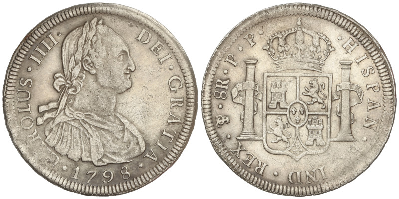 SPANISH MONARCHY: CHARLES IV
8 Reales. 1798. POTOSÍ. P.P. 26,83 grs. AC-1002. M...