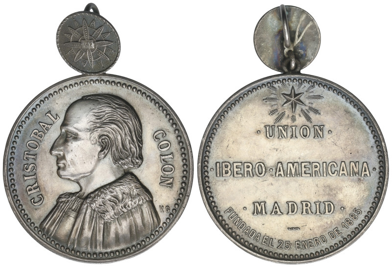 PESETA SYSTEM: ALFONSO XII
Medalla Fundación Unión Ibero-Americana
 1885. MADR...