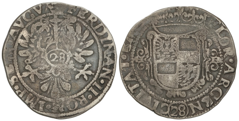 WORLD COINS: GERMAN STATES
28 Stuber (2/3 Thaler-Gulden). (1624-1637). FERDINAN...