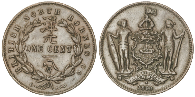 WORLD COINS: BRITISH NORTH BORNEO
1 Cent. 1890. 9,18 grs. Br. KM-2. MBC.