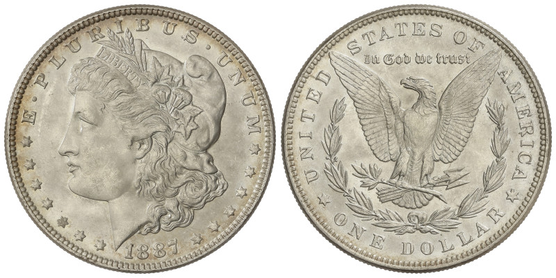 WORLD COINS: UNITED STATES
1 Dollar. 1887. 26,65 grs. AR. Tipo Morgan. Brillo o...