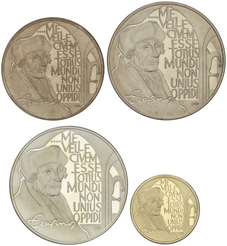 WORLD COINS: NETHERLANDS
Set 4 monedas 2-1/2 a 200 Ecu. 1991. AU (6, 72 grs 750...