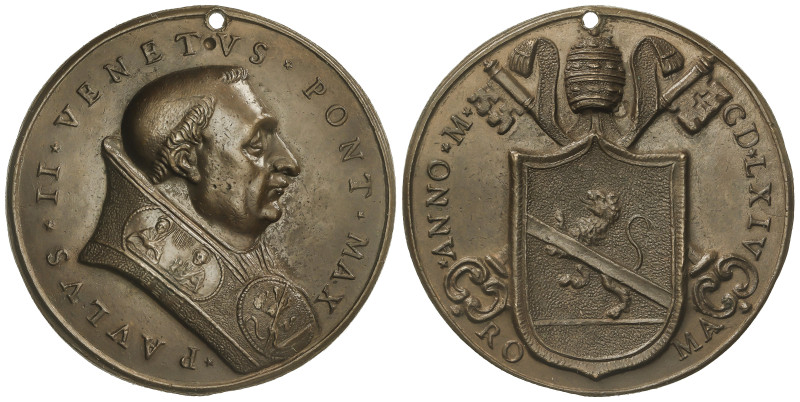 WORLD MEDALS
1464. PABLO II. ROMA. ESTADOS PAPALES. 45,53 grs. AE. Restitución ...