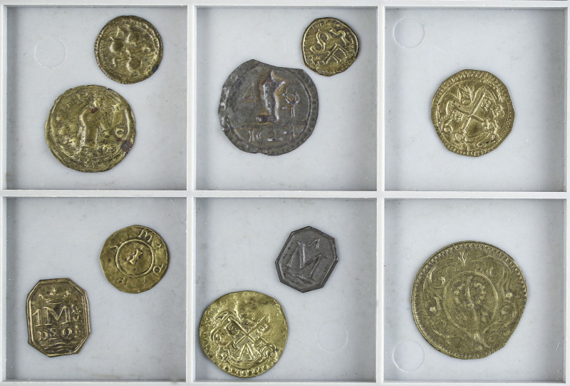 MEDIEVAL COINS: LOCAL COINS OF CATALONIA AND PELLOFES
Lote 10 pellofas. Latón, ...